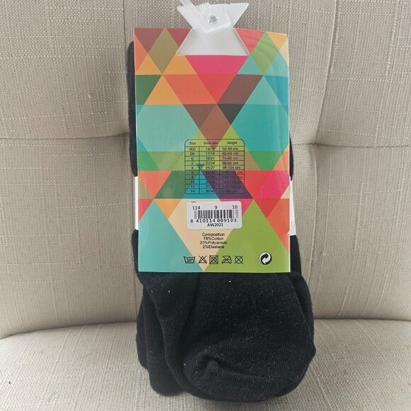 Zubii Kids Girl Legging Socks Black Bow Size 10 shoe size 34-36 - Picture 2 of 11